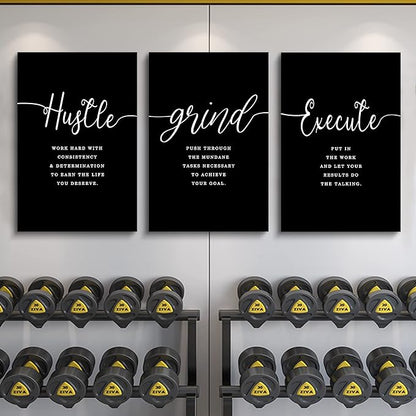 Gift for Boss,Framed Canvas Wall Art Success Quote, Office Wall Art, Black Large Poster, Positive Motivational Set of 3 Prints, Execute Failure Definition, Inspirational Print (F-3pcs,24x36inchx3pcs)