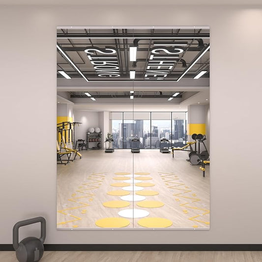 LOAAO Home Gym Mirror, 63"x24"-2 PCS Gym Mirrors for Wall, Frameless, Tempered Glass, Large Workout Mirrors for Home Gym, Dance Studio, Yoga Room, Garage Gym