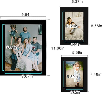LUCKYLIFE Picture Frame Set 10-Pack, Gallery Wall Frame Collage with 8x10 5x7 4x6 Black Frames