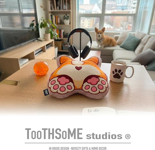 Toothsome Studios Corgi Dog Shape Butt Pillow, Polyester Cotton Stuffed Throw, Novelty Animal Design, Multi-Color, 12 Inches (Corgi)
