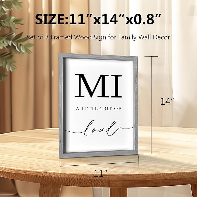 Heiple Family Wall Decor 11"x14" Framed Wooden Wall Sign for Home Decor Farmhouse Vintage Rustic Living Room Minimalist Family Wall Art (Gray, 11”x14”)