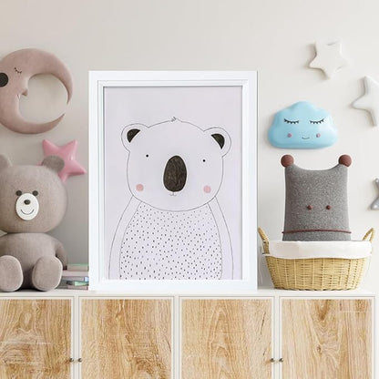 KTKDE 12x15 Picture Frame,Display Pictures 9 x12 with Mat or 12x15 Without, Tempered Glass,15 by 12 White Wooden Frame Wall Gallery Poster Frame best gift