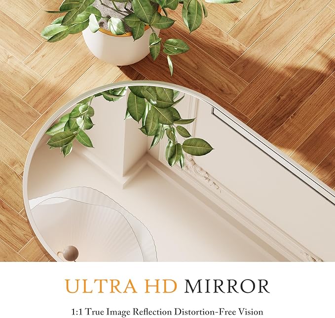 NEWBULIG Full Length Mirror, Full Body Floor Mirror with Aluminum Alloy Thin Frame, Wall or Standing Mirror for Bedroom, Living Room, Dressing Room