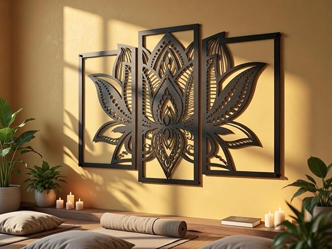 Vailla Wood Wall Art Decor Wall Hanging Sculpture Modern Home Decoration 3 Panels Nature Wall Hangings Large Wooden Wall Arr 3D Textured Sculptures for Living Room Bedroom Office Dinnig Room