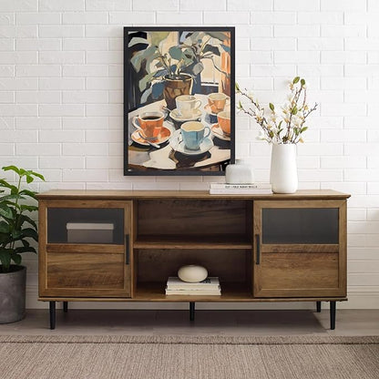 GELDSTEI Wood Framed Coffee Wall Art, Vintage Cafe Aesthetic Picture, Cafe Bar Canvas Painting, Retro Coffee Poster Print, Modern Rustic Wall Decor for Kitchen Dining Room Ready to Hang 16x24 Inch