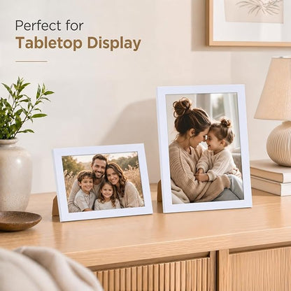 JCJMY 5x6 White Picture Frame Set of 6, Horizontal and Vertical Formats for Wall Hanging, 5 x 6 Wall Gallery Poster Photo Frames with Shatter Resistant Plexiglass, 6 Pack, White