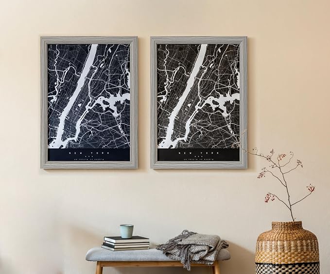 KTKDE 11x13 Picture Frame,Display Pictures 8x10 with Mat or 11x13 Without, Tempered Glass,13 by 11 Gray Wooden Frame Wall Gallery Poster Frame best gift
