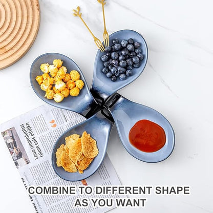 Nihow Ceramic Spoon Rest: 4 Inch Stable Utensil Rest - Heat Resistant Spoon Holder for Kitchen counter/Countertop/Stove Top - Dishwasher Safe - Elegant Black & Grey (1 PC)