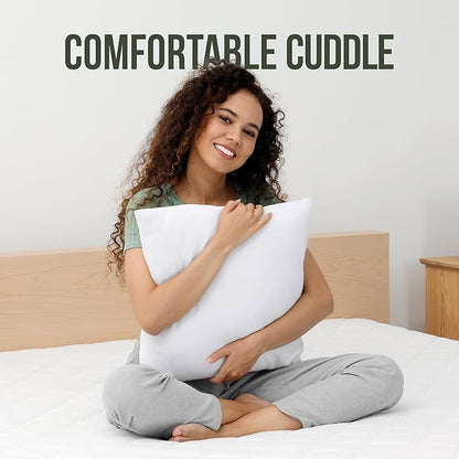 Utopia Bedding Throw Pillows (Set of 1, White) – 28 x 28 Inches Down Alternative Pillows for Bed, Sofa, and Couch - Fluffy Decorative Stuffer Pillow for Indoors & Outdoors