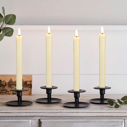 JOIONE Flameless Taper Candles with Remote, 6 Pack Real Wax LED Battery Operated Candle with Flickering Flame, Safe Home Décor for Living Room, Bedroom, and Dining Table, Dripping Wax Ivory