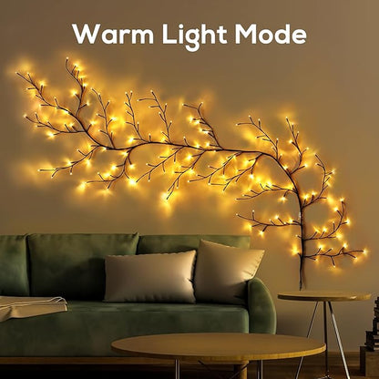 YCoisini Enchanted Willow Vine Lights for Home Decor with 160LEDs, 8.2FT Wall Decoration Light with 8 Remote Control Modes (Brown)(1PCS)