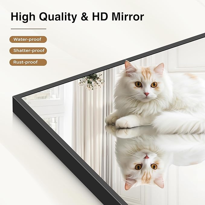 COFENY 40x48inch Black Bathroom Mirror, Black Rectangle Mirror with Frame, Large Rectangular Wall Mirrors for Bathroom, Living Room, Hair Salon, Big Farmhouse Mirror Hang Horizontal/Vertical
