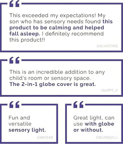 Orblux Calming Autism Sensory Light, Rechargeable Aurora Light Projector | 2-in-1 Globe Cover for Contained Sensory Effect or Open for Northern Lights Effect | Kids Night Projector, 15 Colors & Remote