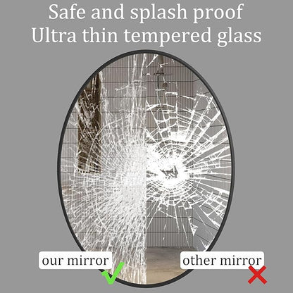 AUYHM Oval Mirrors,Oval Bathroom Mirrors,24x36 Mirror Bathroom Black,espejos decorativos de pared,Bathroom Mirrors for Over Sink(Black)
