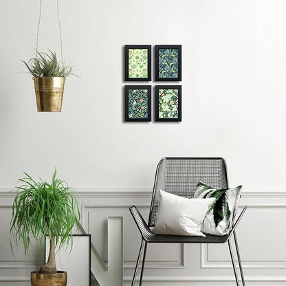 4x6 Picture Frame Set of 4 Made of Solid Wood Photo Frame with Real Glass for Pictures 4x6 Without Mat, Wall Mount or Tabletop Gallery Photo Frames in Black