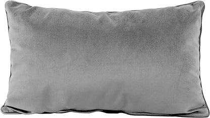FDP 12" x 20" Velvet Rectangle Lumbar Pillow Set with Piping Decorative Throw Pillow for Home Dcor in Living Room, Bedroom or Lounge (2-Pack) - Smoke, 15159-343