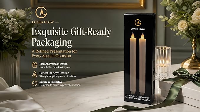 Flameless Taper Candles Flickering with Remote and Timer, 3D Moving Flame Taper Candle Battery Operated to 400 Hours, 9 Inch Window Candles, (Pink-Vertical Stripes)