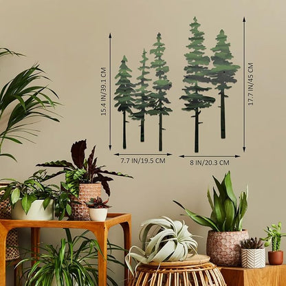 ESTART Metal Pine Tree Wall Art, Metal Tree Wall Decor, Nature Rustic Farmhouse Cabin Decor, Forest Wall Art for Home Living Room Bedroom Office Indoor and Outdoor Decoration (Green)