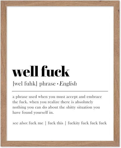 Poster Master Definition Print - Typography Poster - Dictionary Art - Minimal Gift for Men & Women - Funny Wall Decor for Dorm, Bedroom or Living Room - 16x20 Beige Framed