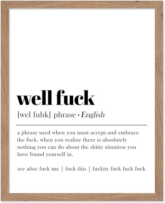 Poster Master Definition Print - Typography Poster - Dictionary Art - Minimal Gift for Men & Women - Funny Wall Decor for Dorm, Bedroom or Living Room - 16x20 Beige Framed