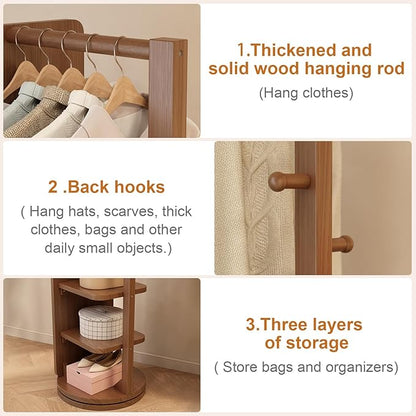 WoodsWhisper Full Length Mirror Coat Rack Solid Wood Floor Mirror 66"x12" Full Length Mirror with Stand Long Mirrors for Bedroom,Living Room (Deep Walnut, 66" Lx12 W)