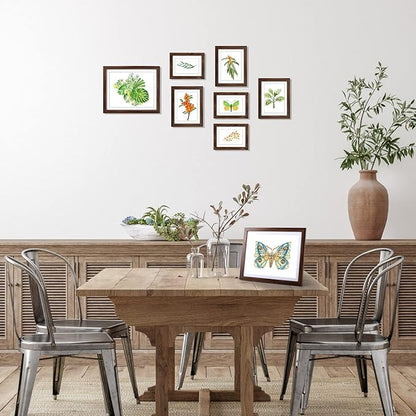 Giftgarden Brown Picture Frames with Mat for Multiple Sizes Photos, Four 4x6, Four 5x7, Two 8x10, Assorted Gallery Frame Collage for Wall or Tabletop, Set of 10
