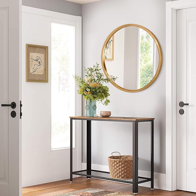 AOAOPQ Small Matte Frame Circle Mirror for Wall Round Mirror for Bathroom Entryway Living Room Hallway Bedroom Gold Mirror Entryway Vanity