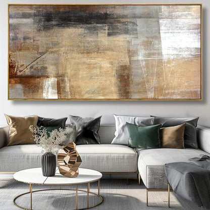 Wall Art Abstract Wall Decor Yellow Black Ink Canvas Painting Modern Artwork for Living Room Bedroom Dining Room Home Office Decor 30"x60" with Framed