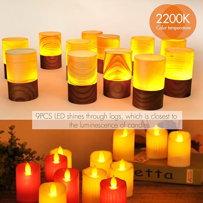 LED Wood Lamp Portable Touch Sensor-Controlled Night Lamps with Adjustable 3-Level Brightness Warm Light for Bedside/Candle-lit Dinner/Coffee Shops and Bars/Courtyard/Camping