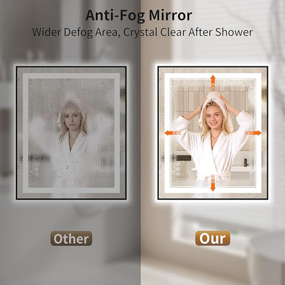 30"x36" LED Bathroom Mirror with Lights, Front & Backlit, Anti-Fog, Dimmable, 3 Color Temperature, CRI 90+, LED Mirror for Bathroom with Premium Full Aluminum Frame, Touch Control with Memory