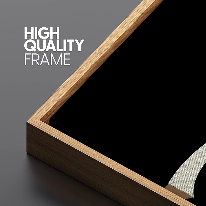 SIGNLEADER Framed Canvas Print Wall Art Set Duotone Minimal Ink Blot Geometric Landscape Abstract Shapes Illustrations Modern Art Boho Decorative for Living Room, Bedroom, Office - 16"x24"x3 NATURAL