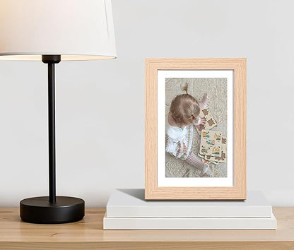 eletecpro 5x7 Picture Frames Set of 10, Picture Frames Collage Wall Decor Display 4x6 Photo With Mat or 5x7 without Mat, Home Decor Gallery Frame for Table Top or Wall Mounting, Natural