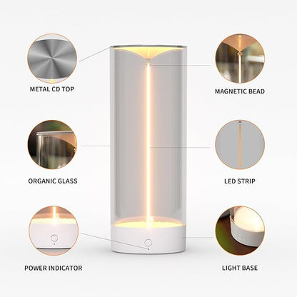 AUGE LIGHT Minimalist Desk Lamp Cordless Table Lamps LED Rechargeable Modern Nightstand Lights Dimmable with 3 Levels for Gaming, Home Office, Bedroom, Living Room, Kitchen, Bar, Restaurant