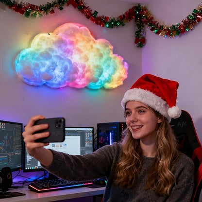 3D Thundercloud Night Light - Smart RGB LED Strip Light, USB-Powered Ceiling Mount Ideal for bedrooms, Games Rooms and Party Decorations, Features Colour-Changing Ambient Lighting (500cm)