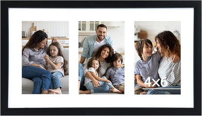 Fixwal 8x14 Collage Picture Frame with Three Openings for Displaying 4x6 Pictures, 4x6 Picture Frame Collage, Gallery Wall Frame, Multi Picture Frames for Wall Decor