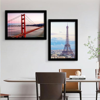 SESEAT 16x24 Picture Frame Black Set of 6, Display Pictures 16x24 Without Mat for Wall Mounting, Wall Gallery Poster Frames