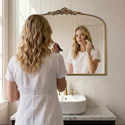 36"X30" Vintage Gold Mirror Baroque Mirror for Wall,Ornate Mirror with Metal Frame,Decorative Mirrors for Living Room,Entryway,Bathroom,and Bedroom