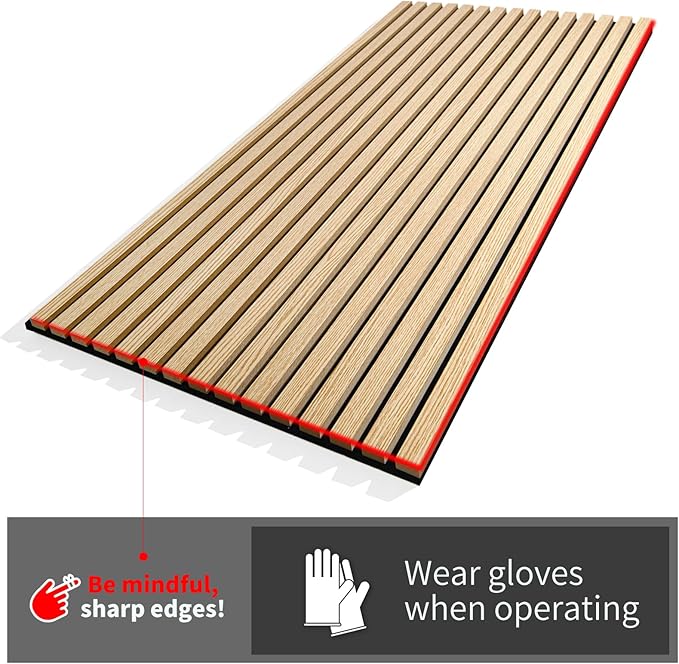 Art3d 4-Piece Wood Slat Acoustic Panels for Stylish Decor and Noise Reduction, 3D Textured Panel for Ceiling and Wall, Walnut
