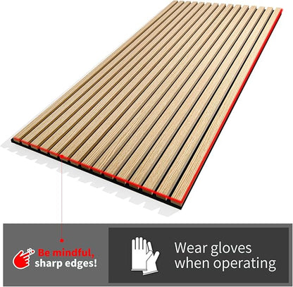 Art3d 4-Piece Wood Slat Acoustic Panels for Stylish Decor and Noise Reduction, 3D Textured Panel for Ceiling and Wall, Walnut