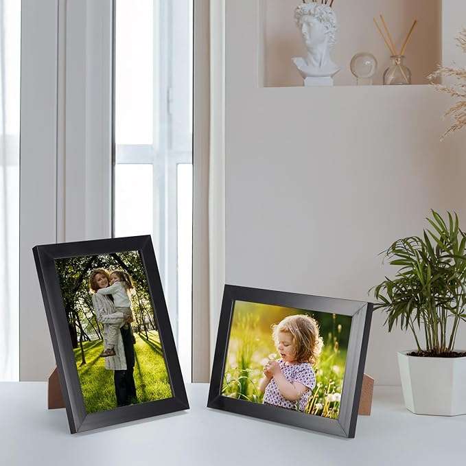 Hoikwo 18 Packs 3.5x5 Black Multi Plastic Picture Frames Set with Plastic Cover for Family Photos, Artwork, Light Weight Bulk Frames Pack for Wall Hanging and Table, Stylish Picture Frames