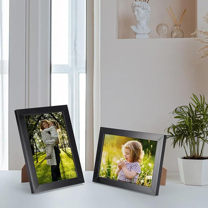 Hoikwo 18 Packs 3.5x5 Black Multi Plastic Picture Frames Set with Plastic Cover for Family Photos, Artwork, Light Weight Bulk Frames Pack for Wall Hanging and Table, Stylish Picture Frames