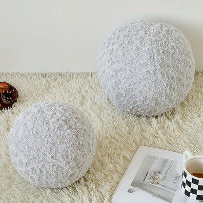 Ball Pillow, Decorative Round Pillow for Couch n, Circle Throw Pillows, Perfect Ball Pillows for Couch, Stylish Decorative Pillows, Versatile Round Throw Pillow (Light Grey, Medium-11.8 Inches)