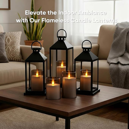 Amagic 3"×4" 5" 6" 6" 6" Gray Flameless Candles with Remote and Timer, Realistic Flickering Battery Operated Acrylic Led Fake Candles for Home Wedding Party Fall Christmas Decor, Set of 5