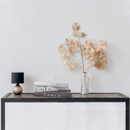 Set of 3 Decorative Books for Home Decor-Silver Foil Stamping Decor Books,Fashion Designer Books for Coffee Tables and Book Shelf Decoration