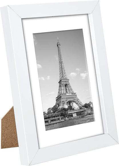 upsimples 4x6 Picture Frame Set of 10, Display Pictures 3.5x5 with Mat or 4x6 Without, Multi Photo Frames Collage for Wall or Tabletop Display, White