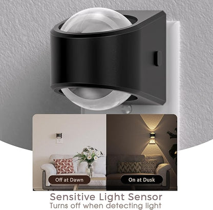 Briignite Projector Night Light, Night Lights Plug into Wall, Soft White for Bedroom, Dimmable Brightness Dusk to Dawn Nightlight for Kids, Nursery, Bathroom, Home Decor, Gaming Room, 2 Pack