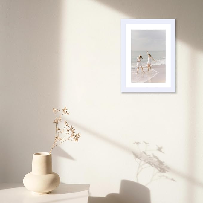 JCJMY 12 Packs 5x7 Picture Frames Bulk, Display 4x6 with Mat or 5x7 Without Mat, White Gallery Frame Set, 5 by 7 Frames Bulk Set of 12, Collage Wall Decor Photo Frame Set for Wall and Tabletop, White