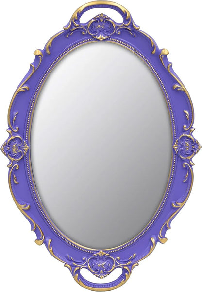 YCHMIR Vintage Small Mirror 14.5 x 10 Inch Oval Purple Wall Mirror