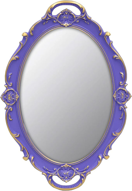 YCHMIR Vintage Small Mirror 14.5 x 10 Inch Oval Purple Wall Mirror