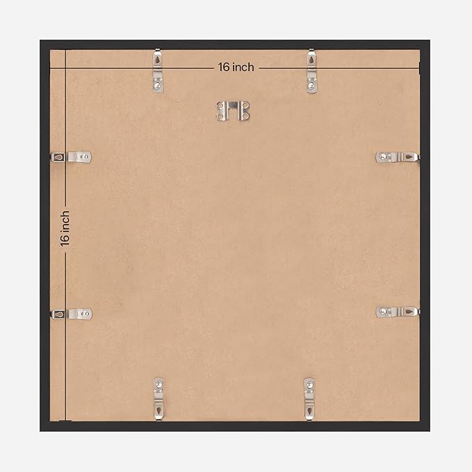 eletecpro Gallery Wall Frame Set of 3, 16x16 Inch Square Black Frames with 12x12 Mat, Scratch-Resistant Finish for Modern Home Decor